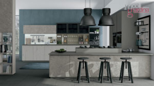 cucina oltre in marmo grigio